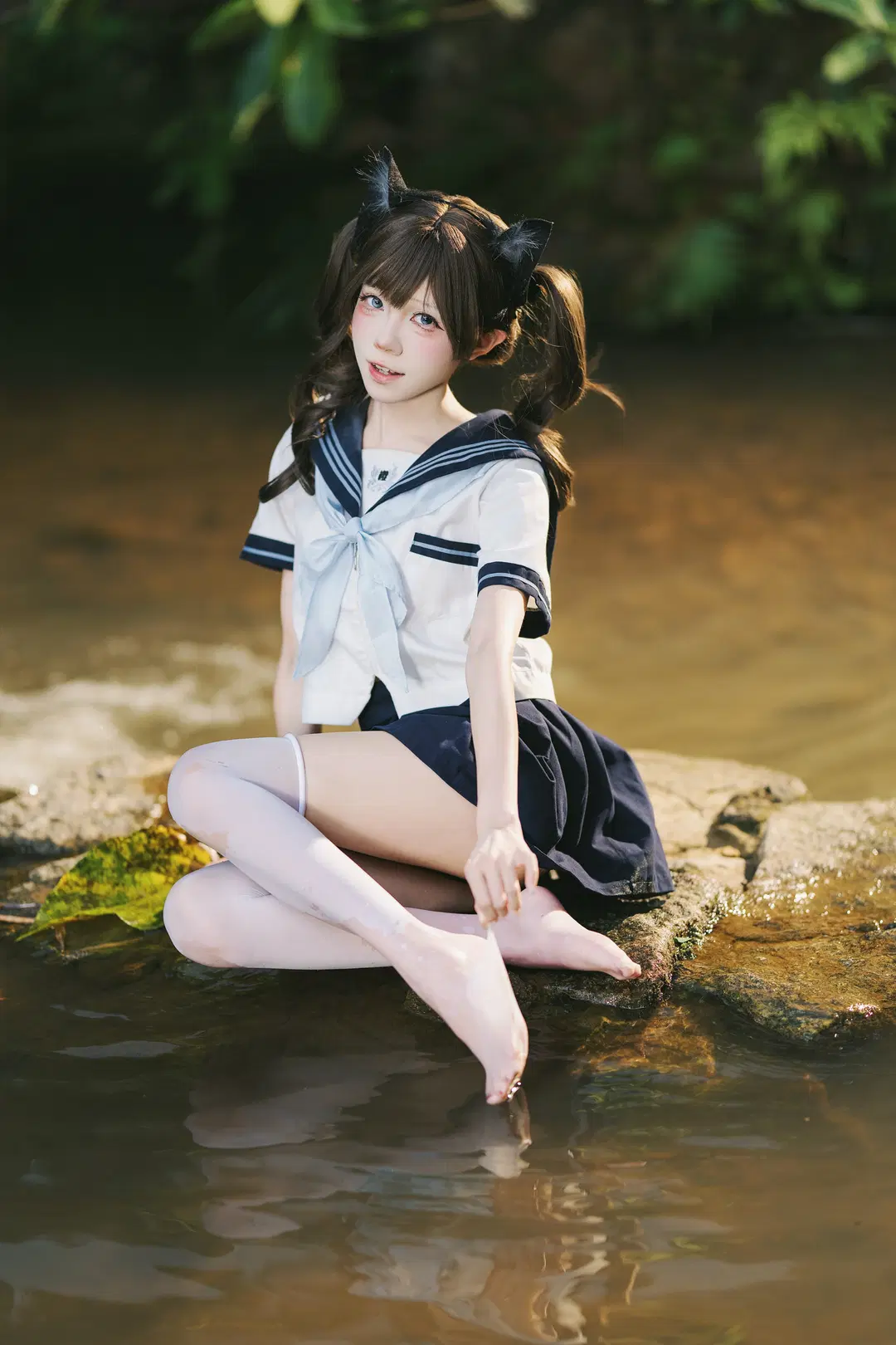 夏日溪流玩水，这套JK水手服写真太有生命力了 - 摄影师布里 - 第13张