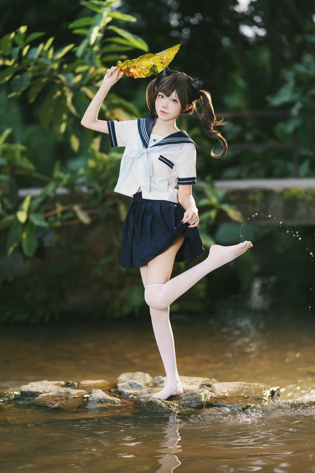 夏日溪流玩水，这套JK水手服写真太有生命力了 - 摄影师布里 - 第2张