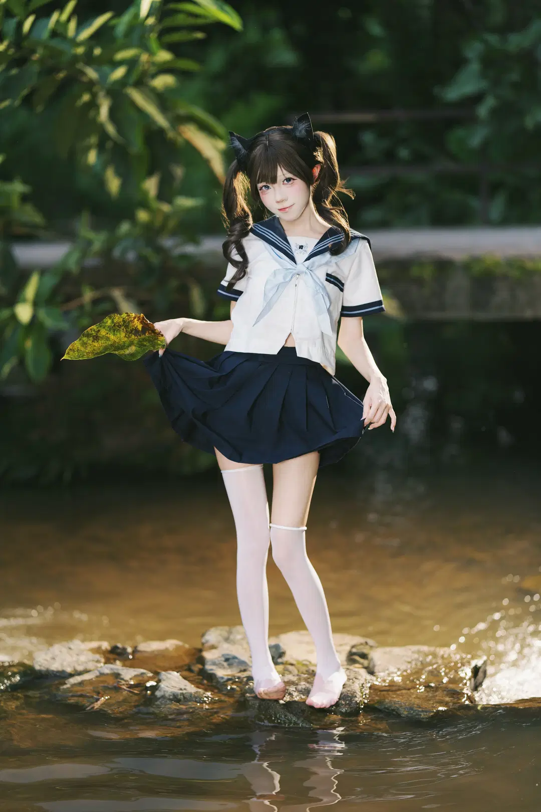 夏日溪流玩水，这套JK水手服写真太有生命力了 - 摄影师布里 - 第3张