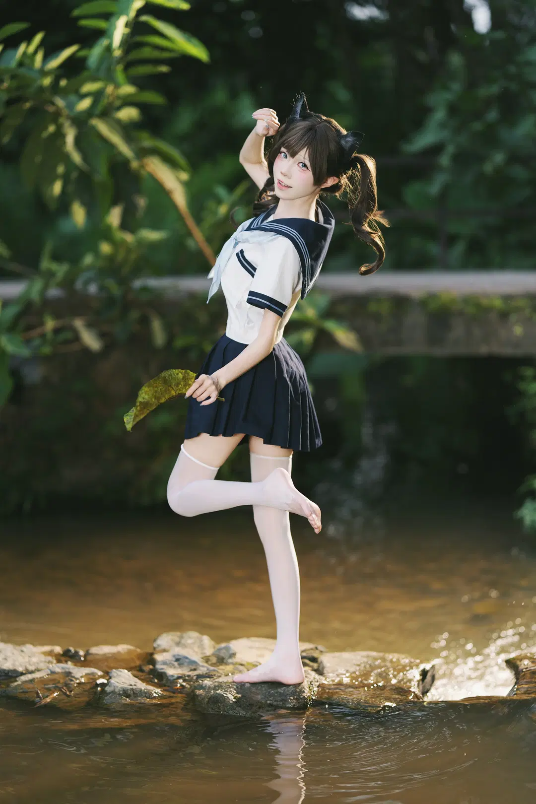 夏日溪流玩水，这套JK水手服写真太有生命力了 - 摄影师布里 - 第5张