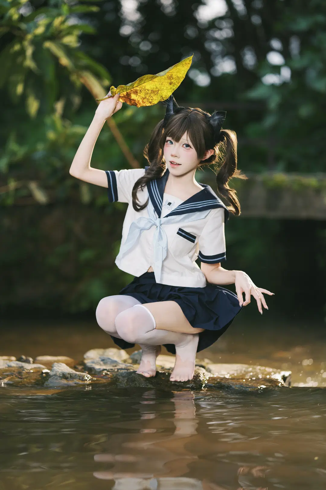 夏日溪流玩水，这套JK水手服写真太有生命力了 - 摄影师布里 - 第7张