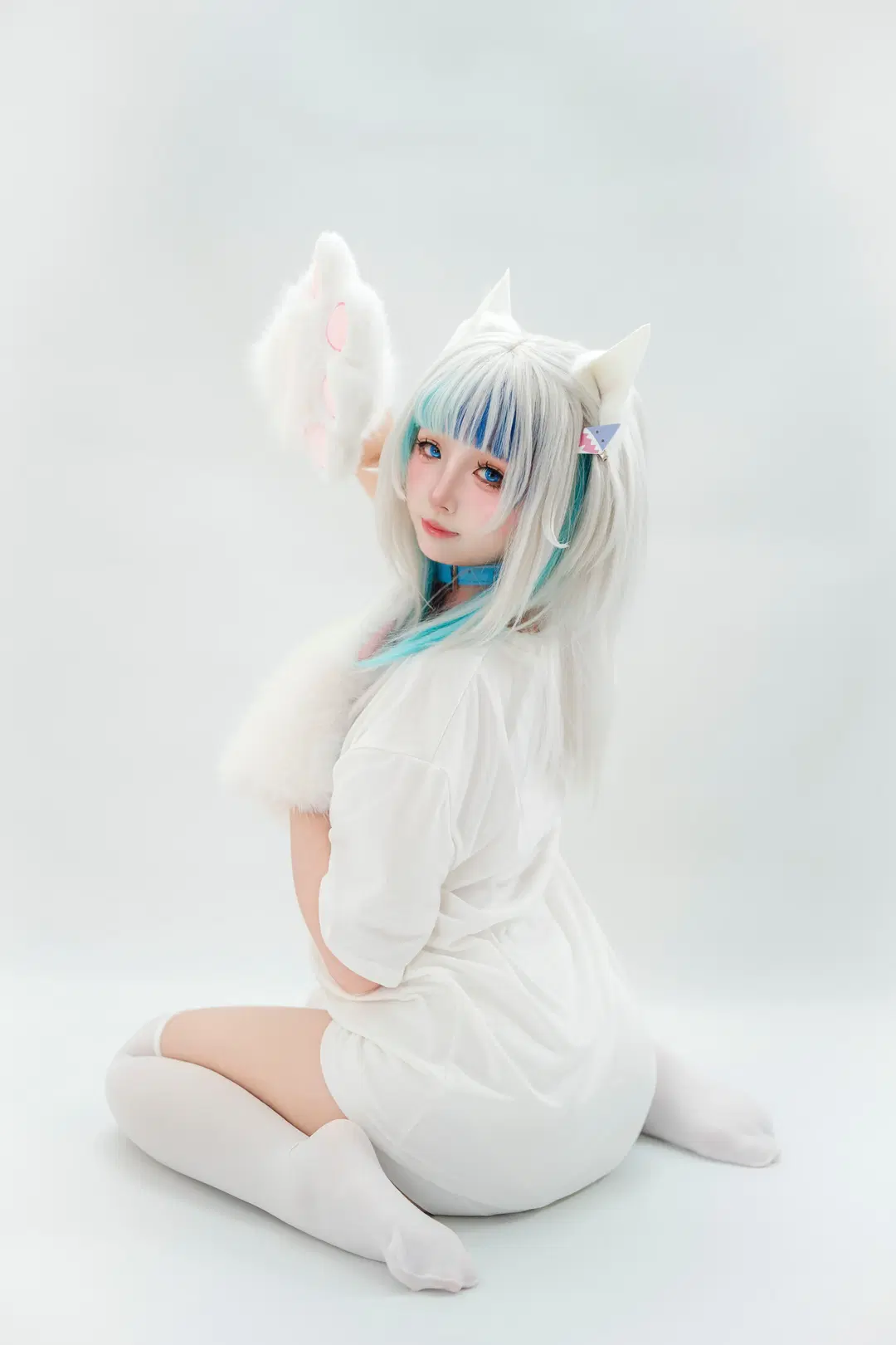 鲨鱼妹, 白丝, 虚拟主播, 古拉, Gura cos