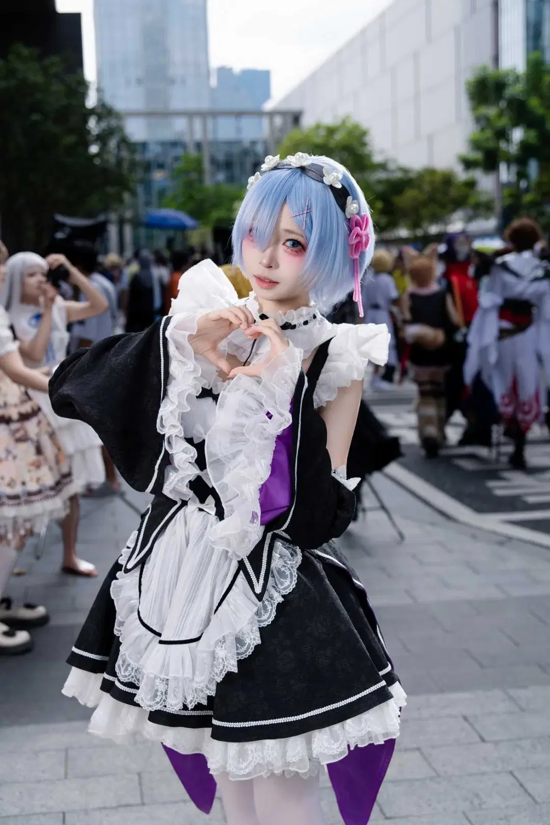 【蕾姆cos】CICF漫展上的黑白女仆装存档 - NightDiva - 第2张