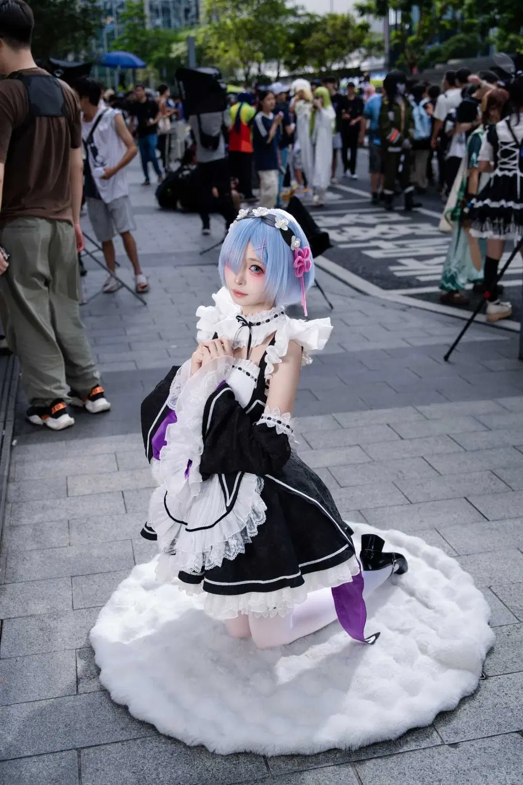 【蕾姆cos】CICF漫展上的黑白女仆装存档 - NightDiva - 第6张