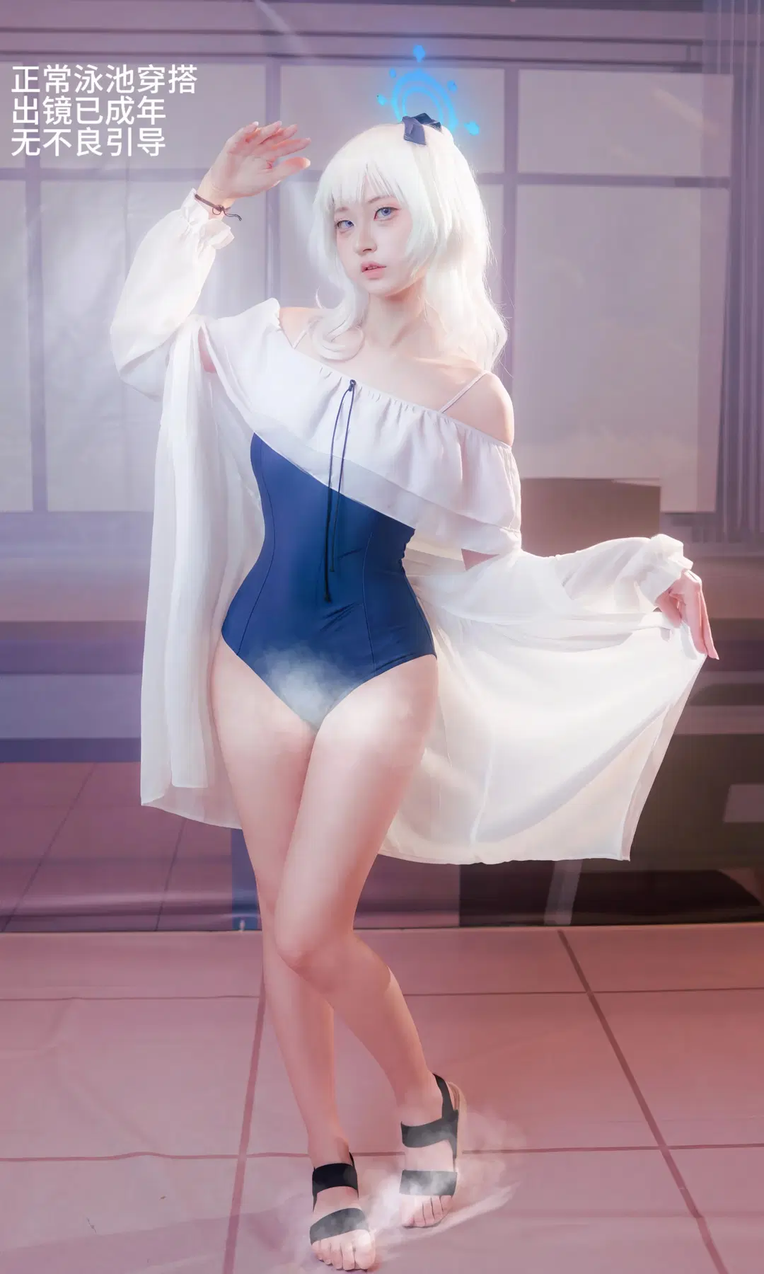 二次元, コスプレ, ブルーアーカイブ, 水着コスプレ, 月雪ミヤコ コスプレ