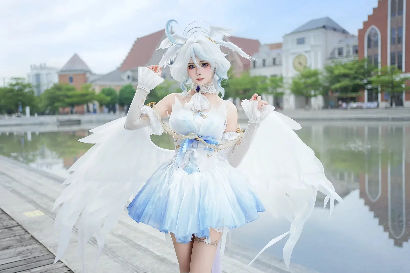 【芙宁娜cos】原神水神的蓝白梦境，还原度极高的外景正片 - 喵叽neiko - 第4张