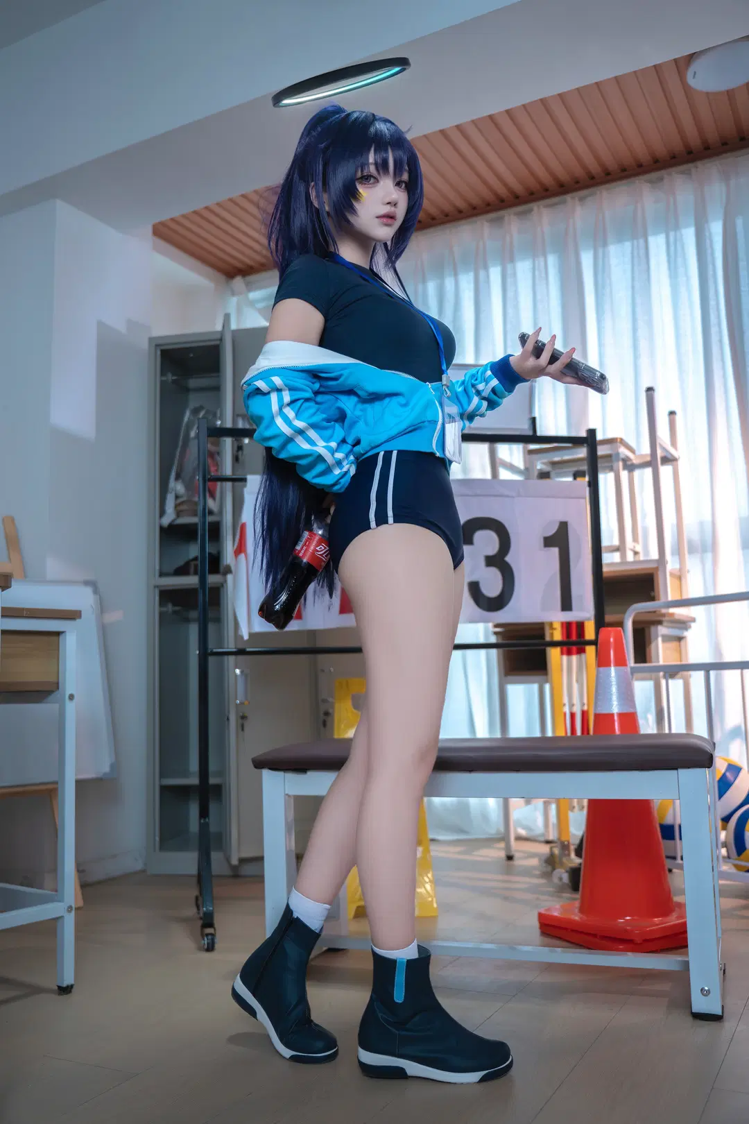 蔚蓝档案, 二次元cos, 早濑优香cos, 体操服, 运动风cos