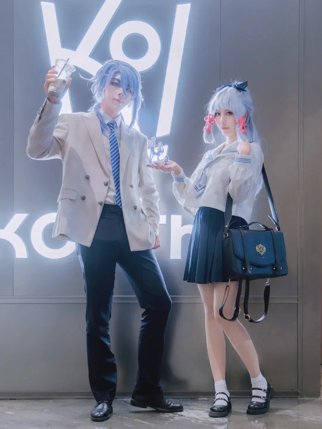 【神里绫华cos】和哥哥一起打卡商场，这套水手服太对味了 - 清风揽月 - 第2张