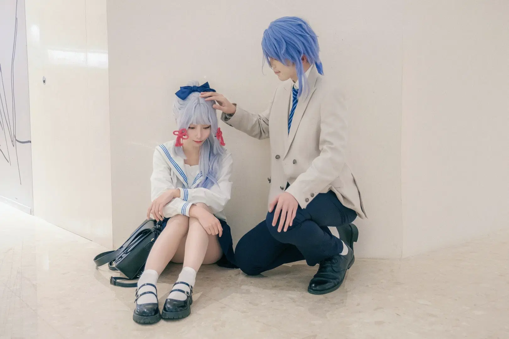 【神里绫华cos】和哥哥一起打卡商场，这套水手服太对味了 - 清风揽月 - 第5张