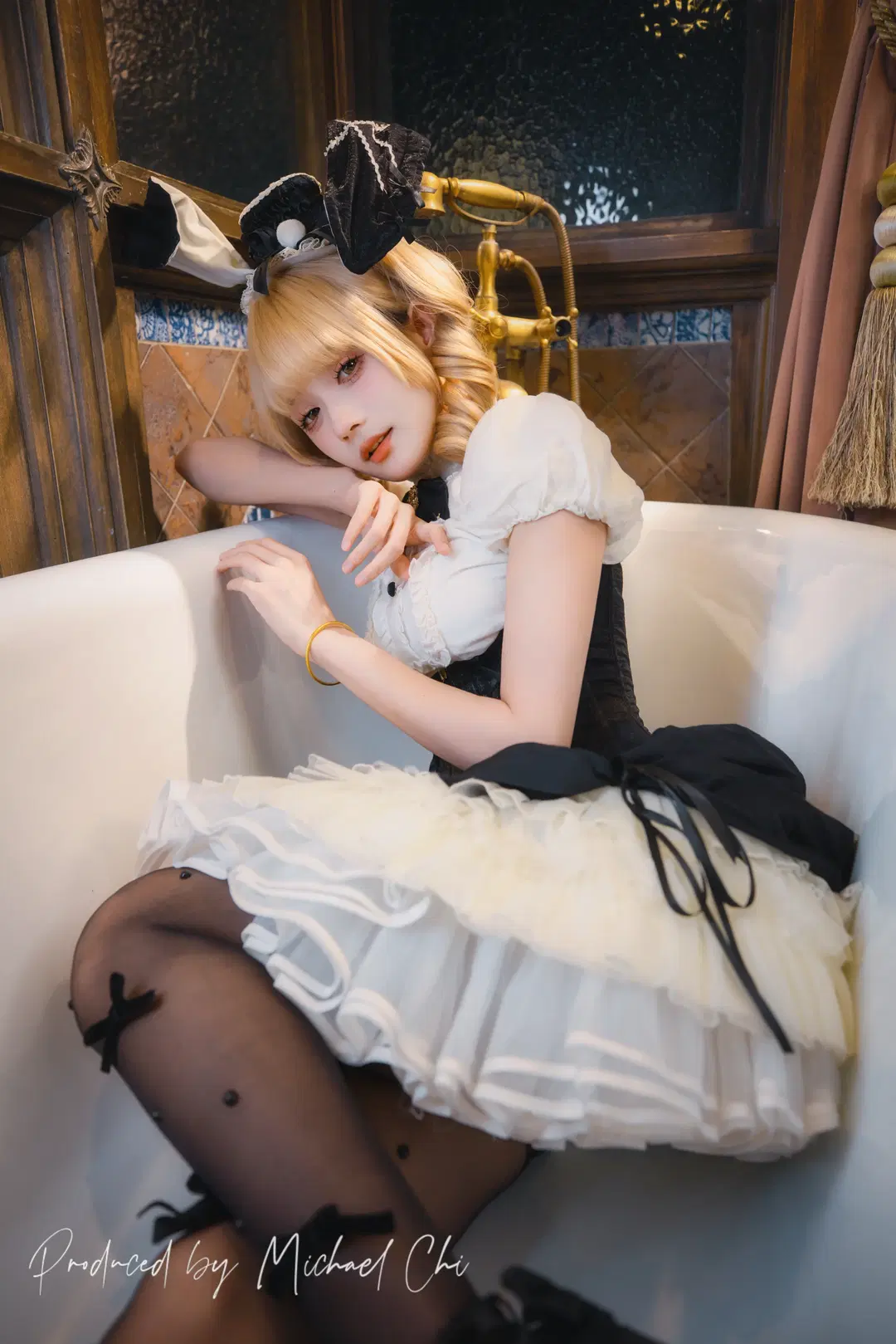 Black and White Bunny Girl Lolita: Vintage Portrait Photography in an Antique Room by 翻版小霸王 - Image 2