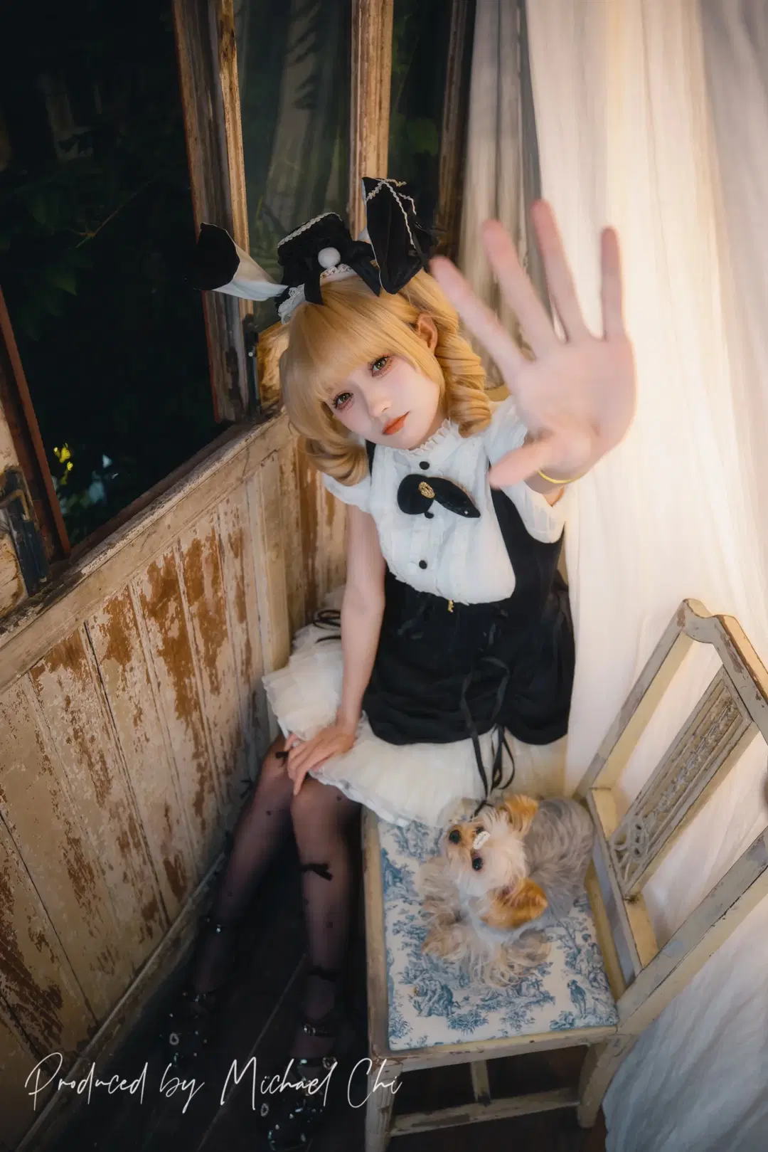 Black and White Bunny Girl Lolita: Vintage Portrait Photography in an Antique Room by 翻版小霸王 - Image 8