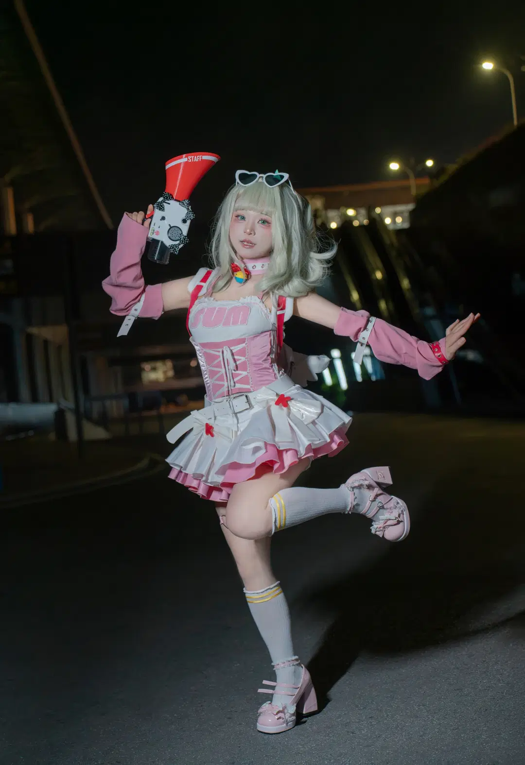 绝区零, 妄想天使, 千夏cos, 夜景cos, 白色长筒袜