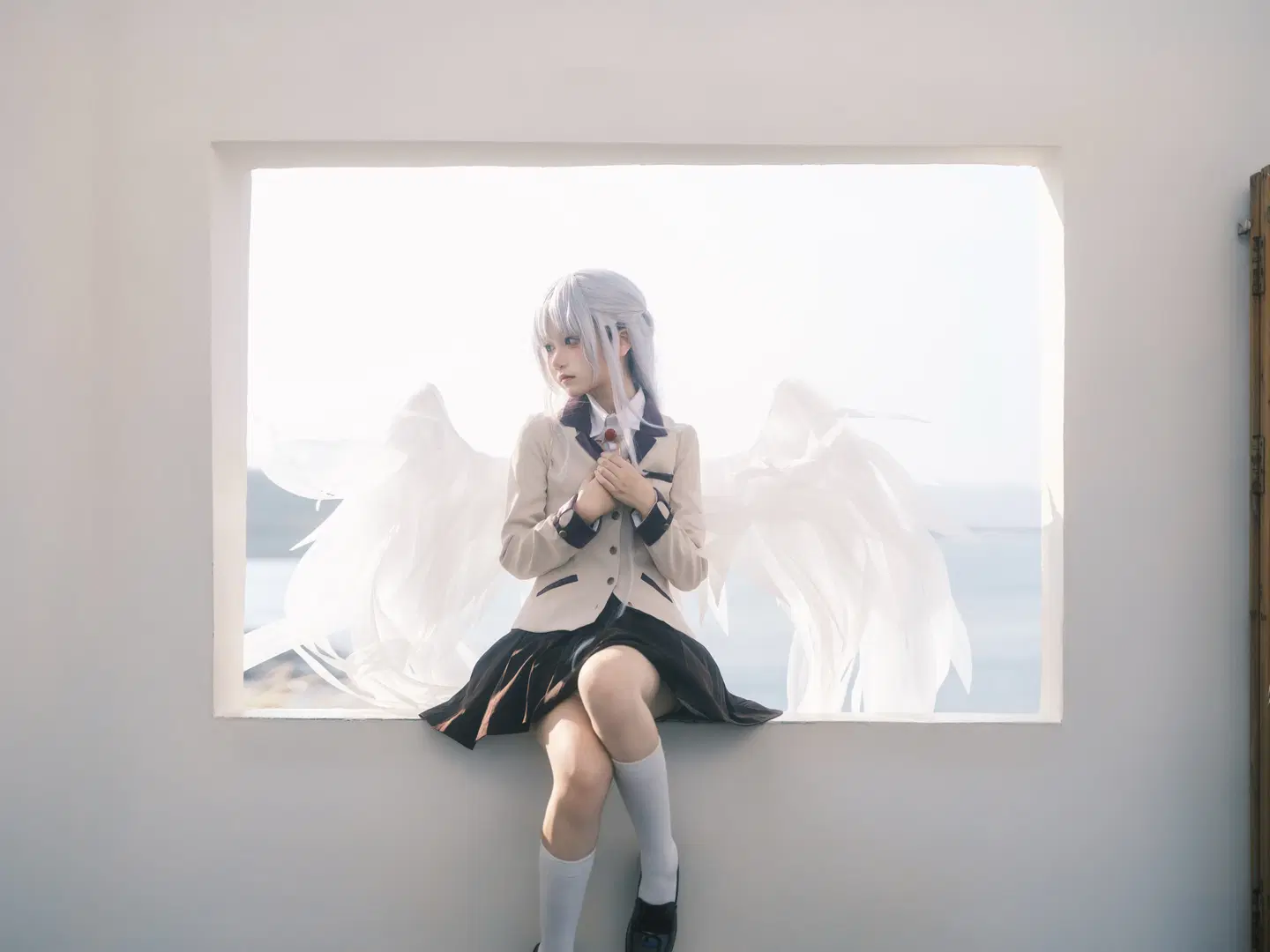 Kanade Tachibana cosplay, Angel Beats!, White stockings