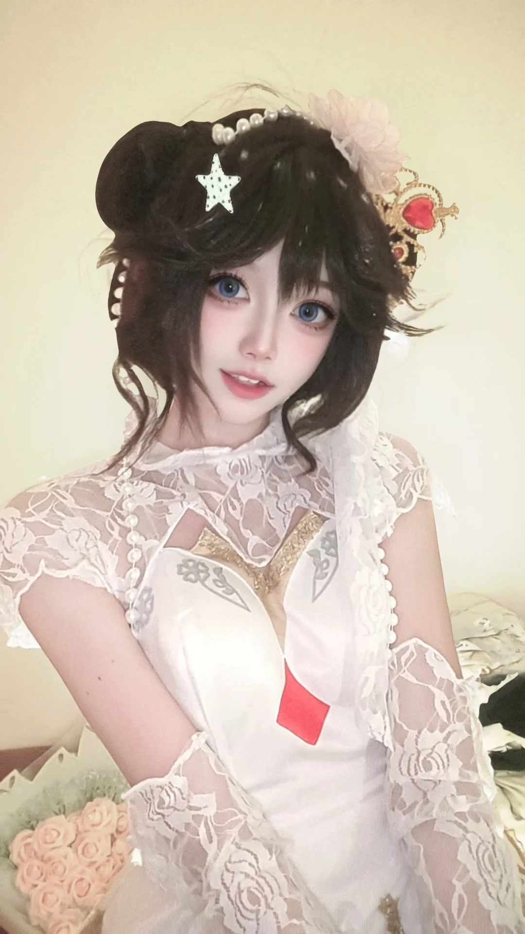 婚纱cos, 王者荣耀, 纯白花嫁, 小乔cos, 蕾丝少女
