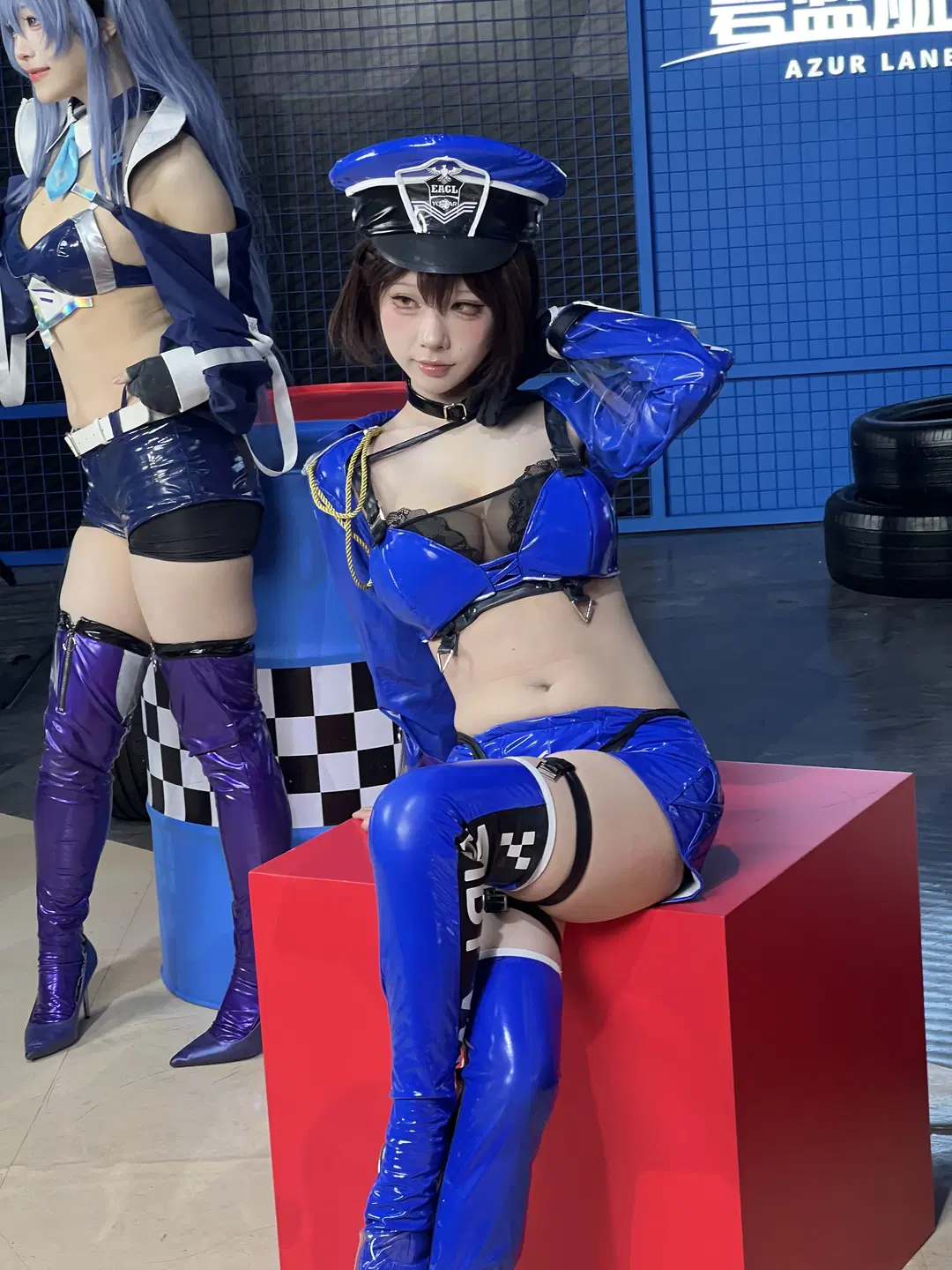 碧蓝航线, 亮面皮衣, 过膝长靴, 港区盛夏清凉节, 赛车风cosplay