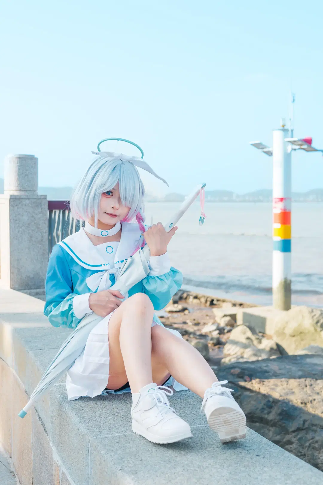 cosplay, 蔚蓝档案, 碧蓝档案, 阿罗娜cos, 南沙海边拍照