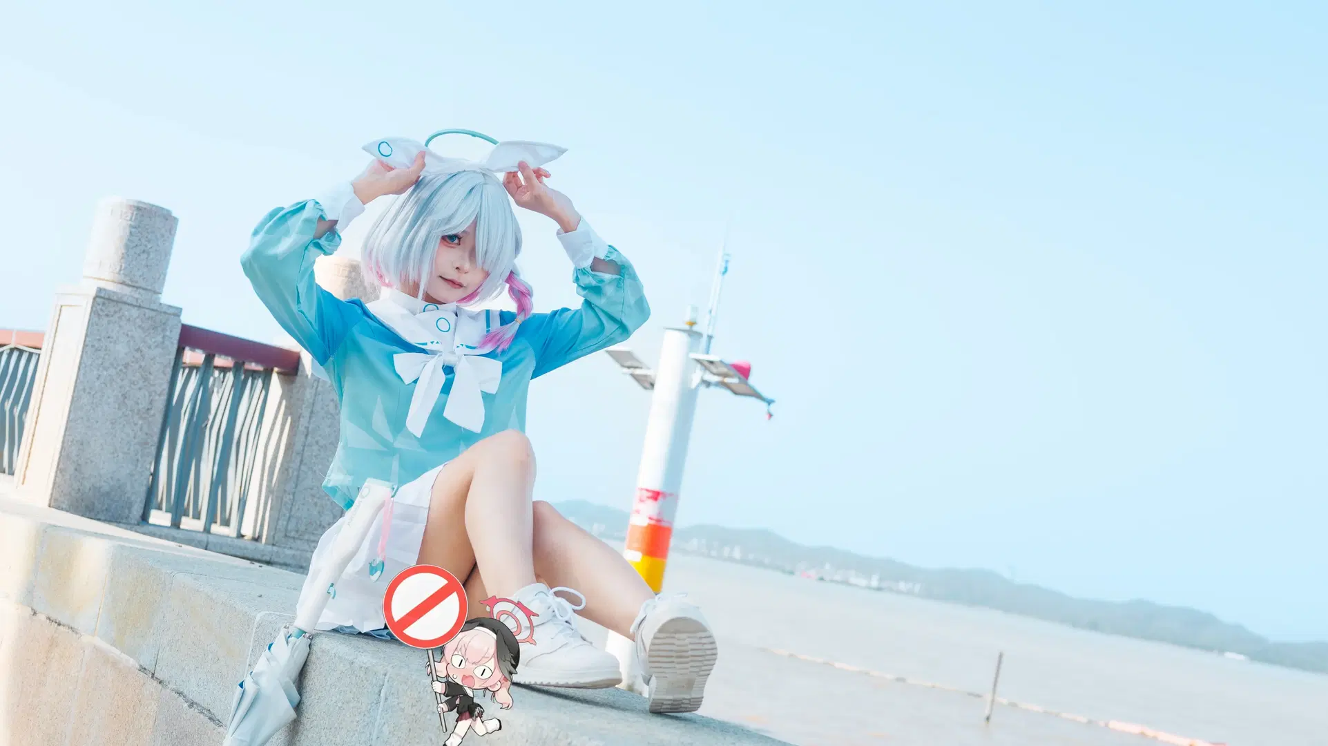 [Arona cosplay] Capturing the blue light and shadow of Blue Archive at Nansha seaside by 次元拍档 - Image 3
