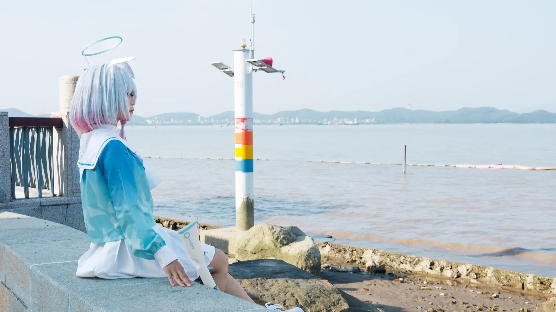 [Arona cosplay] Capturing the blue light and shadow of Blue Archive at Nansha seaside by 次元拍档 - Image 5