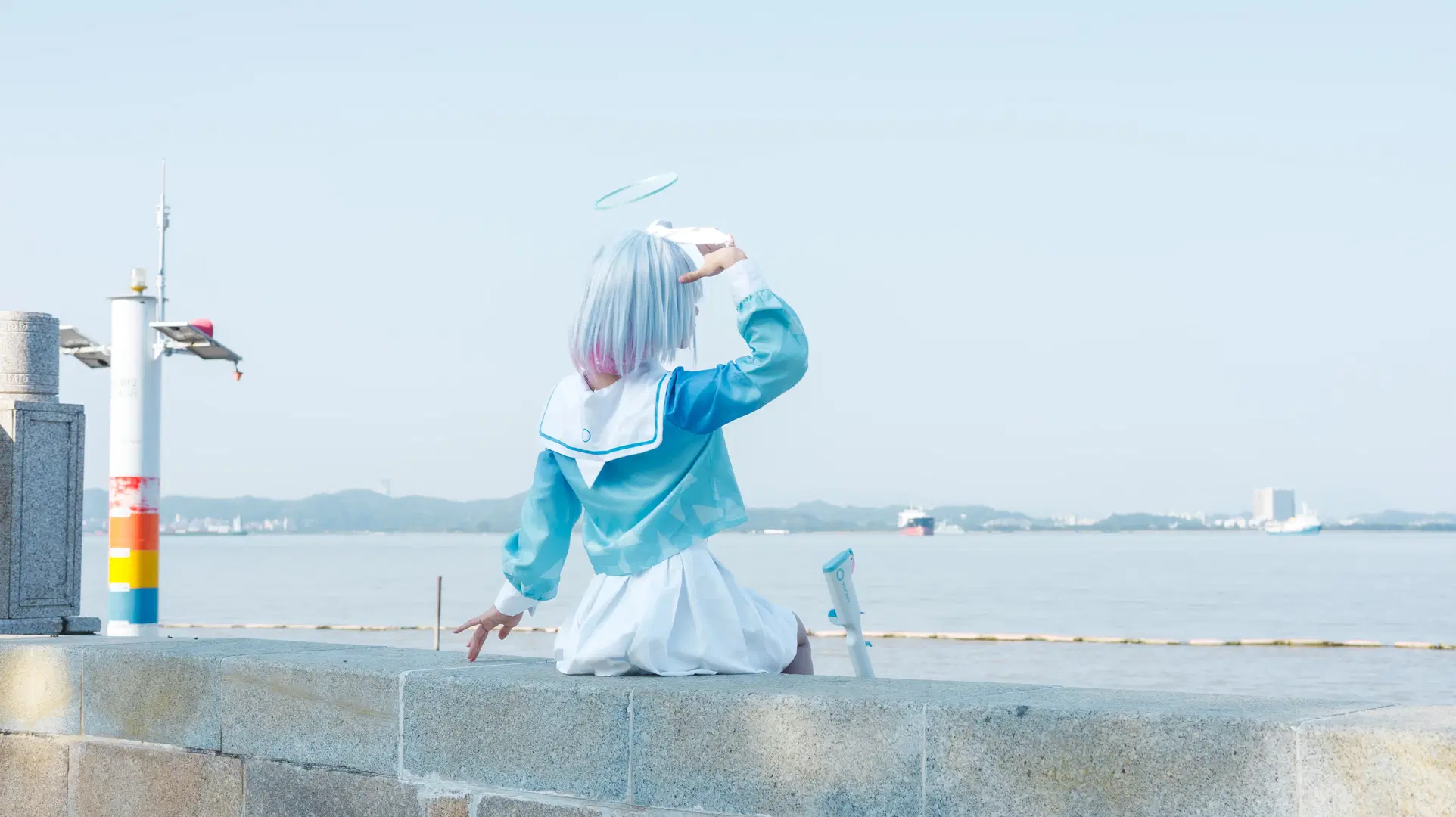 [Arona cosplay] Capturing the blue light and shadow of Blue Archive at Nansha seaside by 次元拍档 - Image 6