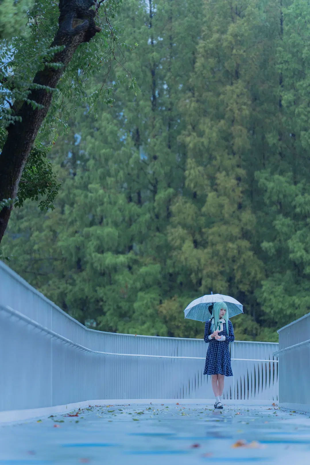 【若叶睦cos】mujica雨天氛围感，背着琴盒撑伞的冷感少女 - 南朝花月 - 第11张