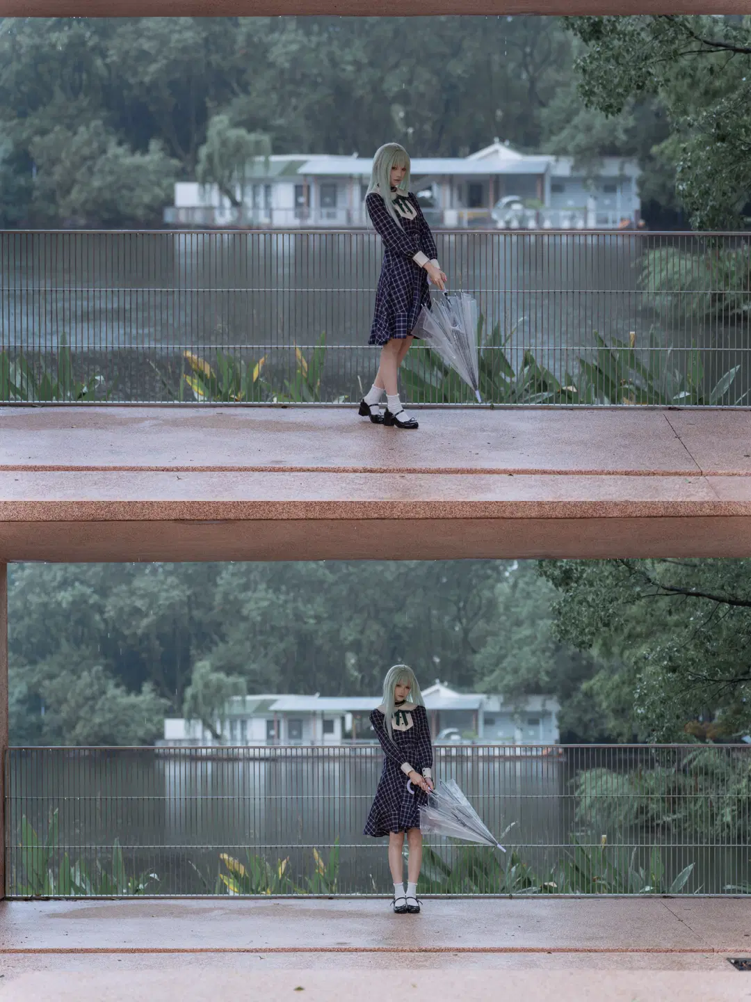 【若叶睦cos】mujica雨天氛围感，背着琴盒撑伞的冷感少女 - 南朝花月 - 第14张
