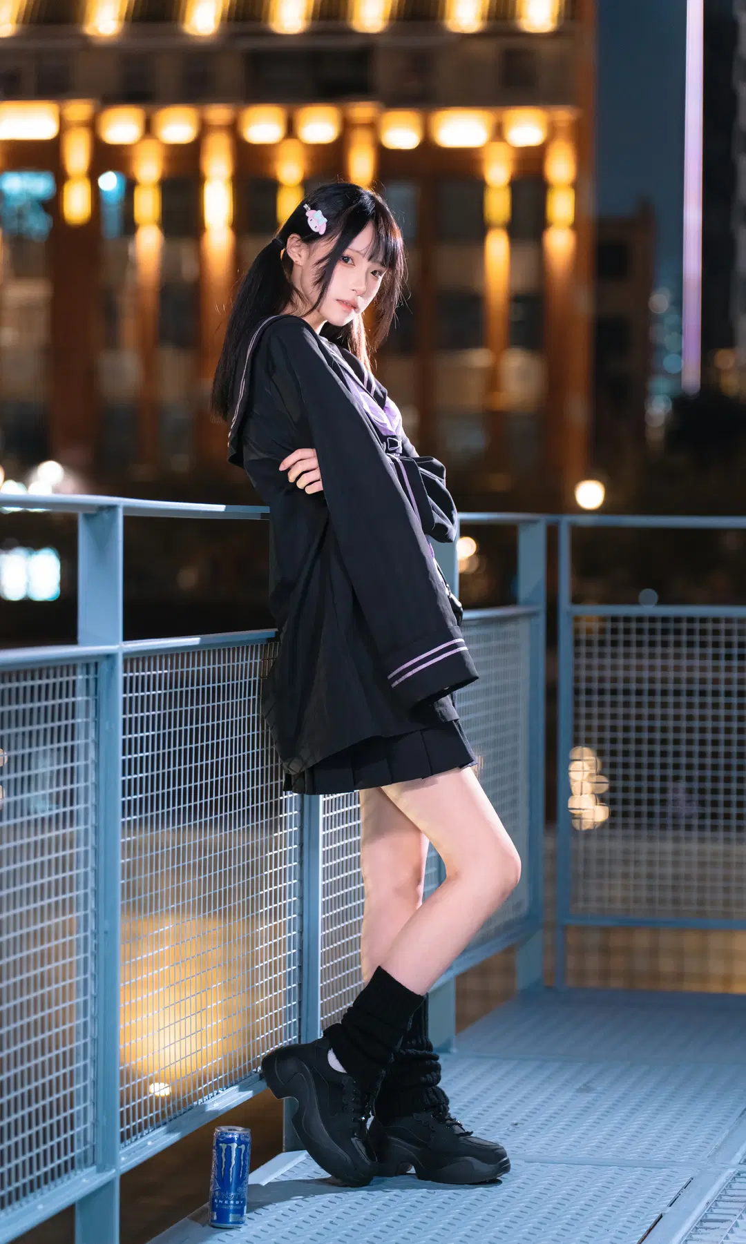 夜遊圓明園路的JK水手服街拍 - 南朝花月 - 第3張