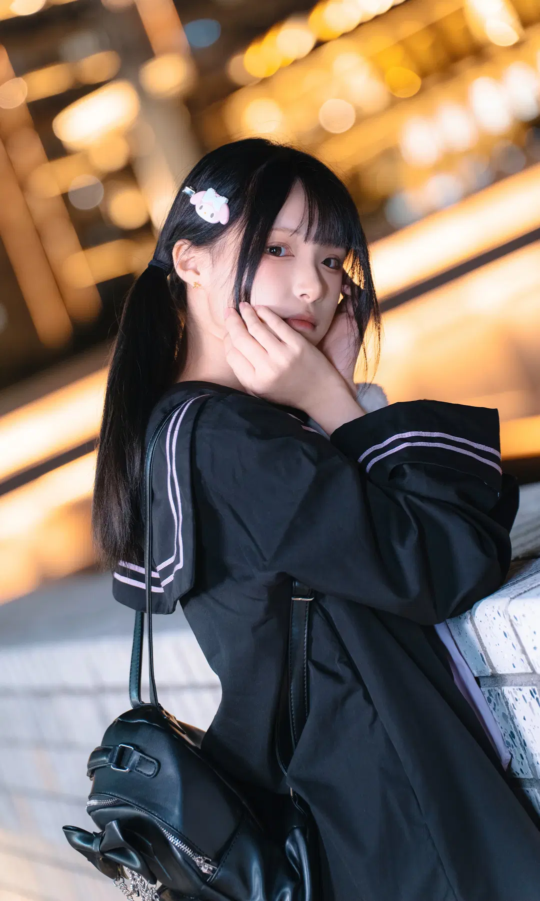 夜遊圓明園路的JK水手服街拍 - 南朝花月 - 第4張