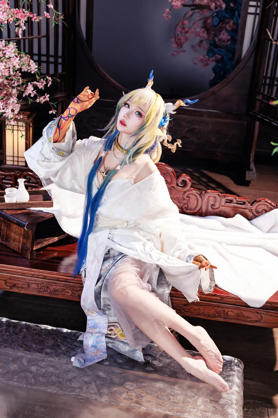 二次元cosplay, 黍cos, 明日方舟, 古风cos, 白发假发