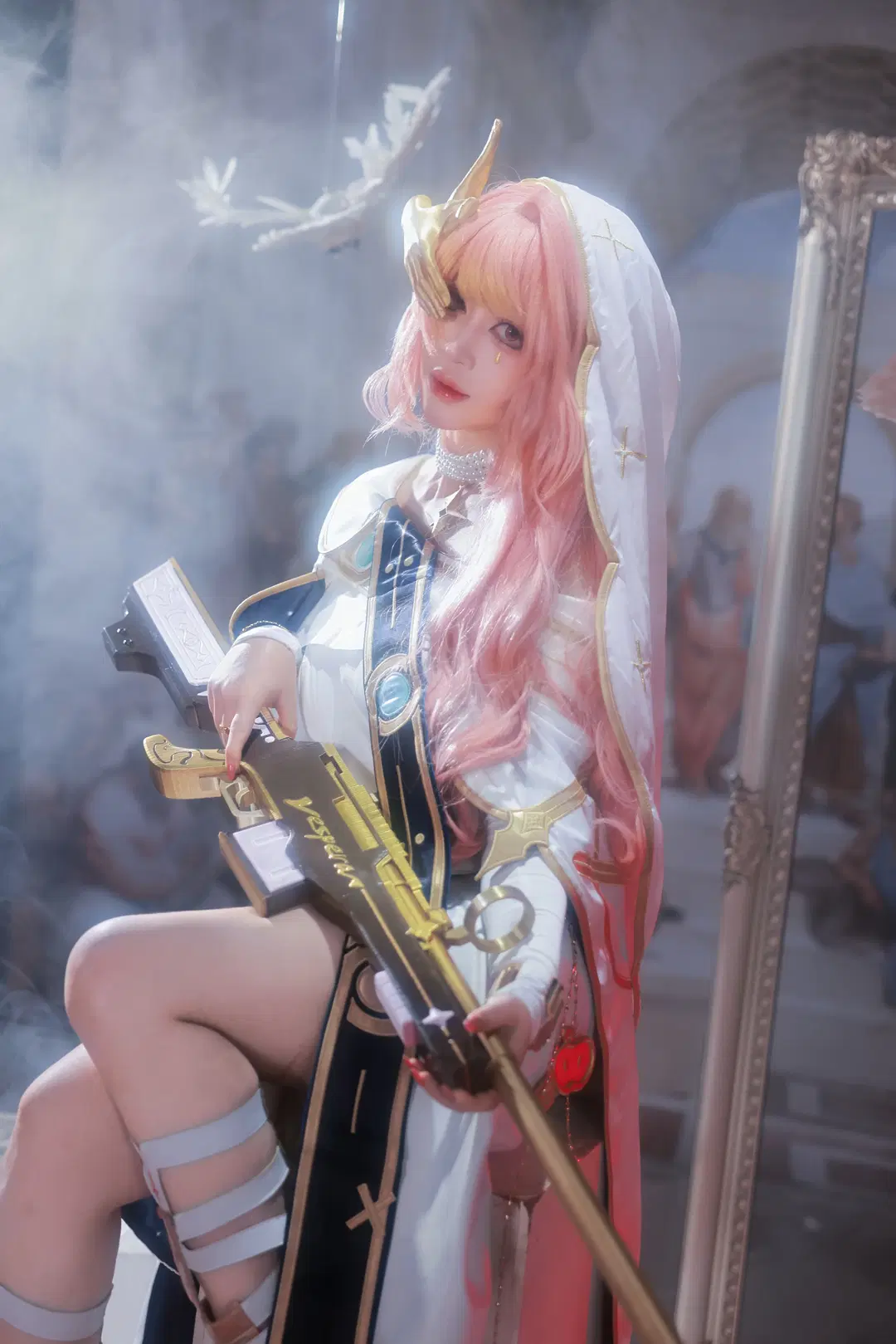 Arknights, Lemuen cosplay, White dove, Requiem of the Evening Star, Guardian Gun