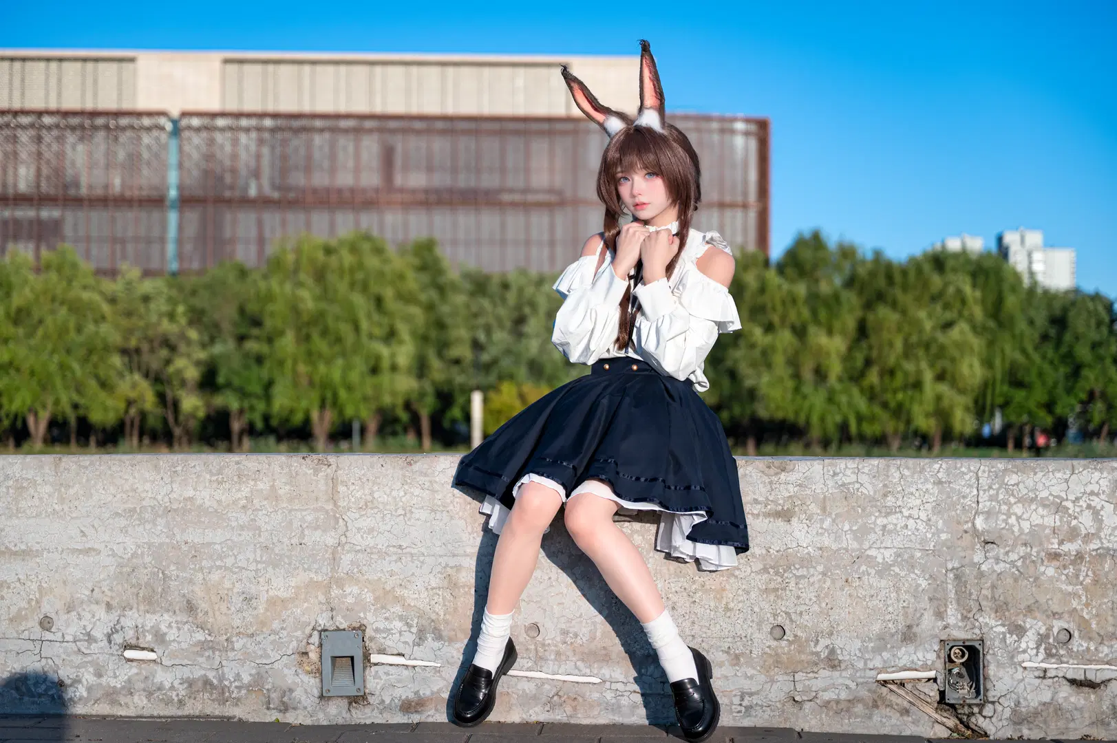 Arknights, Amiya cosplay, IJOY Anime Convention, Bunny ears cosplay, White stockings