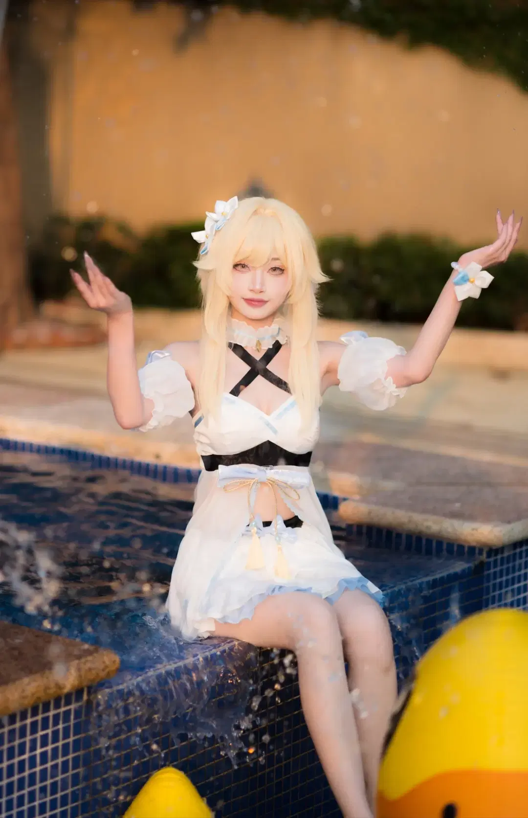原神, 二次元cosplay, 泳池写真, 原神cos, 夏日清凉