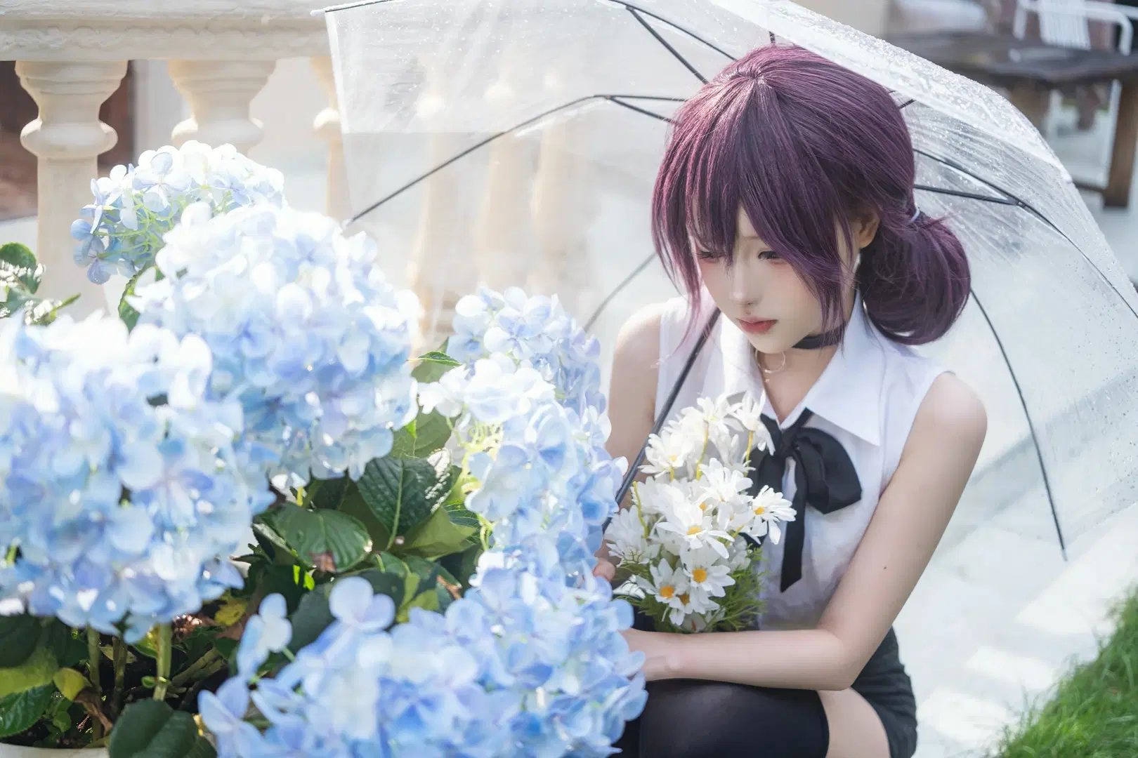 【蕾塞cos】电锯人里的紫发少女与绣球花 - TIBADO - 第3张