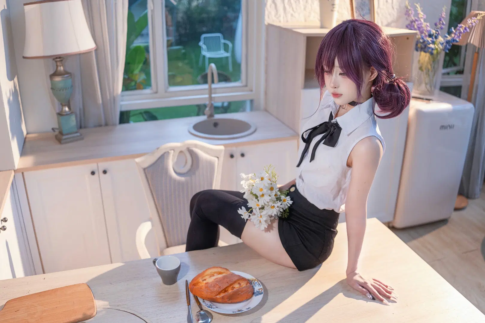 【蕾塞cos】电锯人里的紫发少女与绣球花 - TIBADO - 第7张
