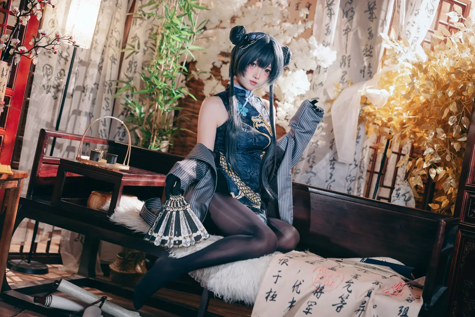 【妃咲cos】碧蓝航线门主驾到，旗袍与黑丝的国风碰撞 - 乌龙茶茶 - 第5张