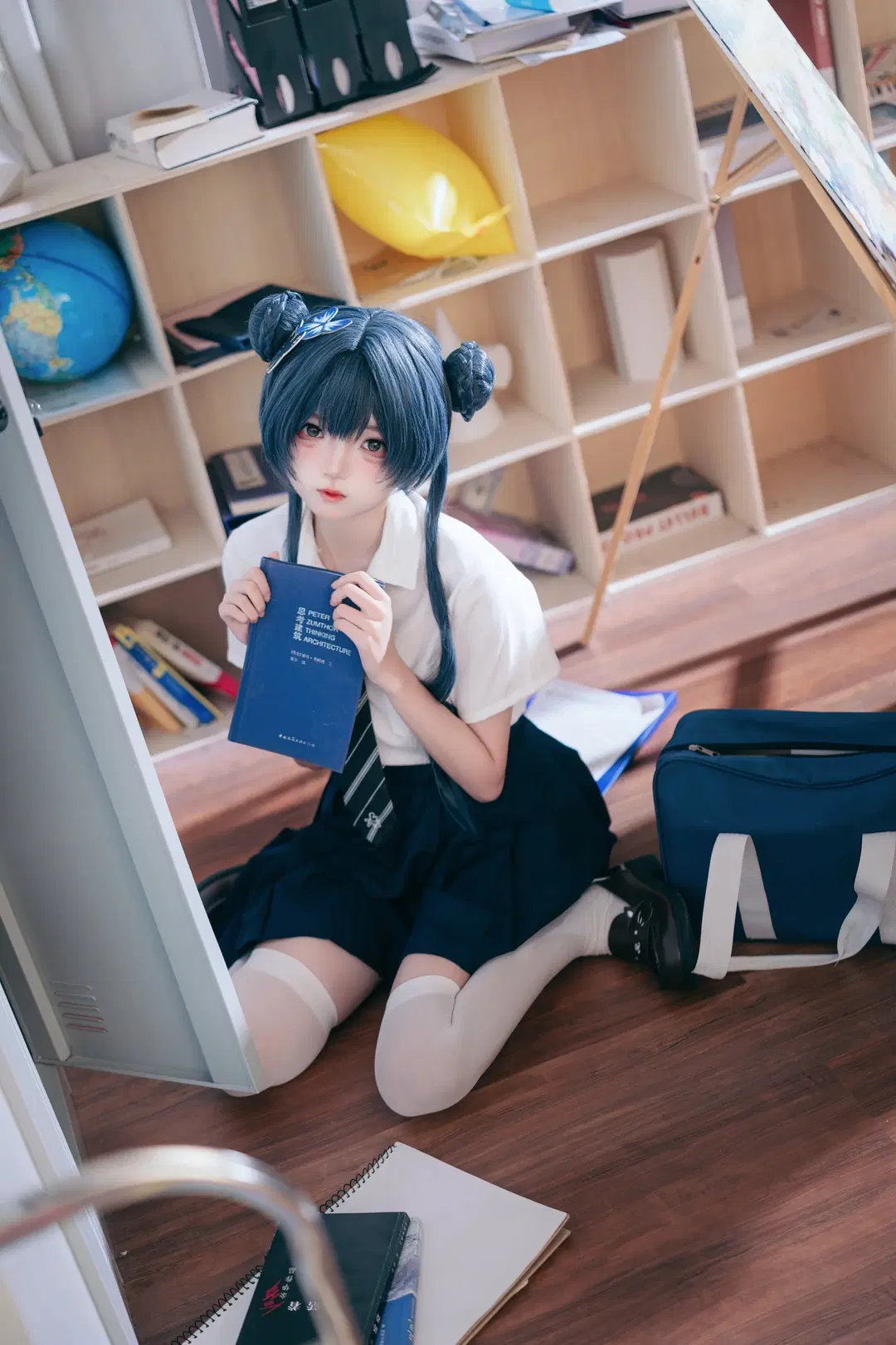 【妃咲cos】碧蓝航线妃咲的教室白丝制服拍摄记录 - 乌龙茶茶 - 第2张