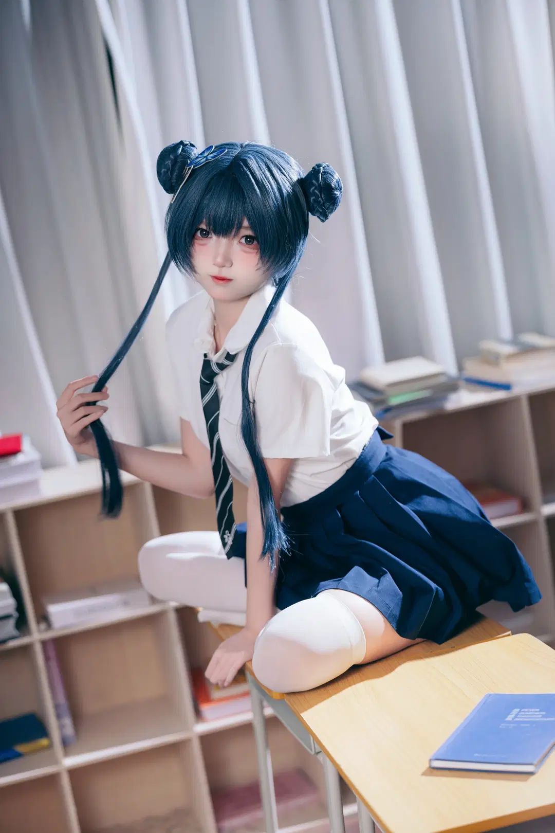 碧蓝航线, 妃咲cos, 白丝, cosplay摄影, 教室制服