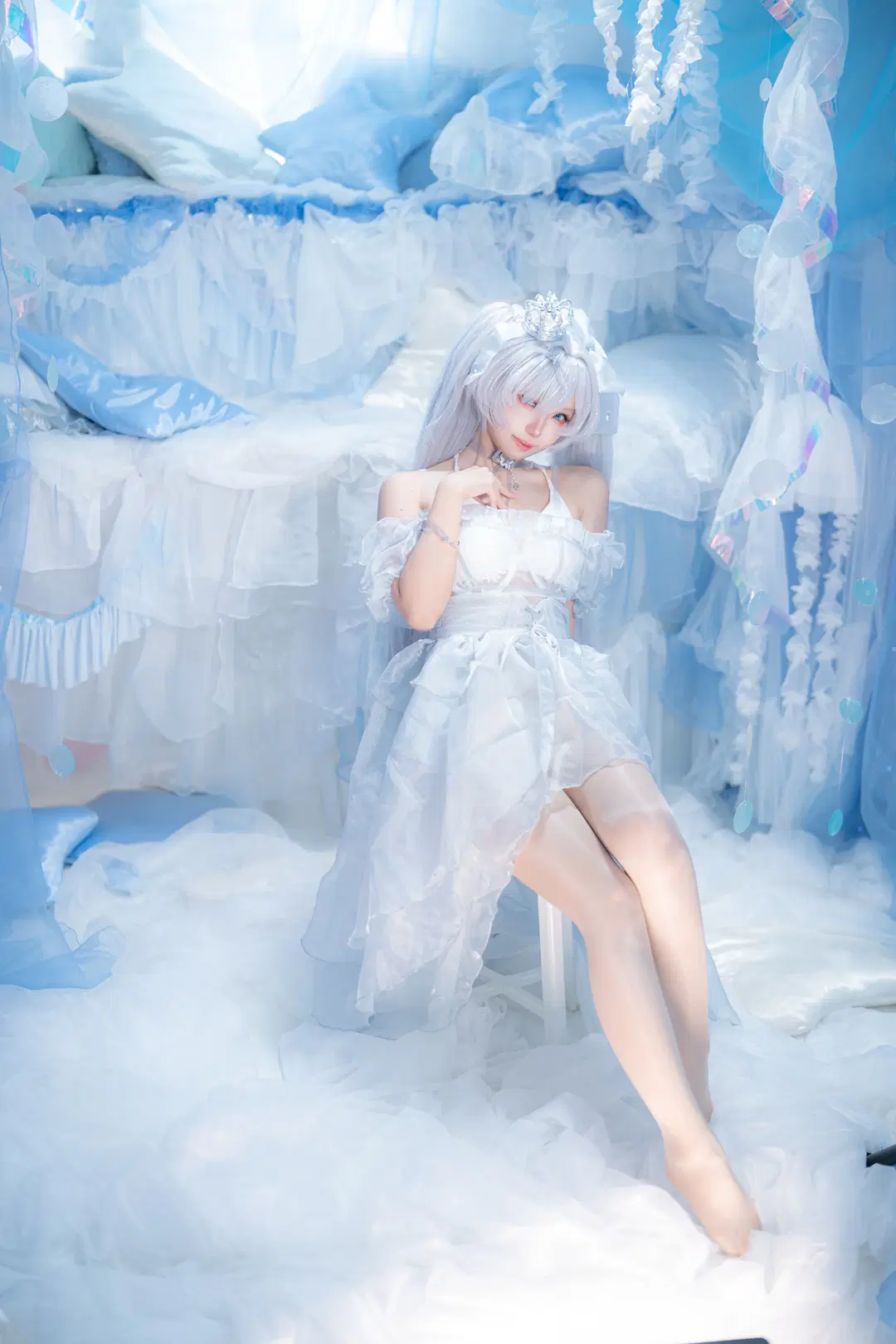 二次元摄影, 灰姑娘cos, 白丝, NIKKE胜利女神, 水晶公主