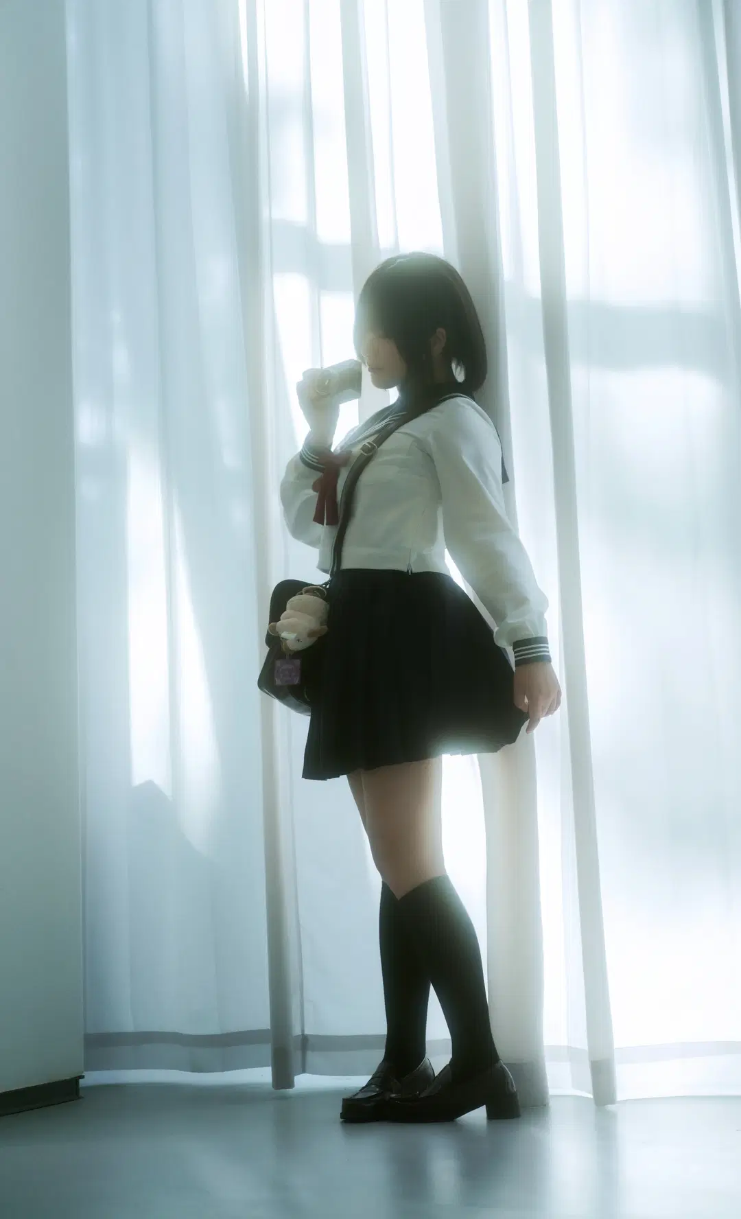 氛围感摄影, JK制服, 水手服, 日系写真, 黑色丝袜