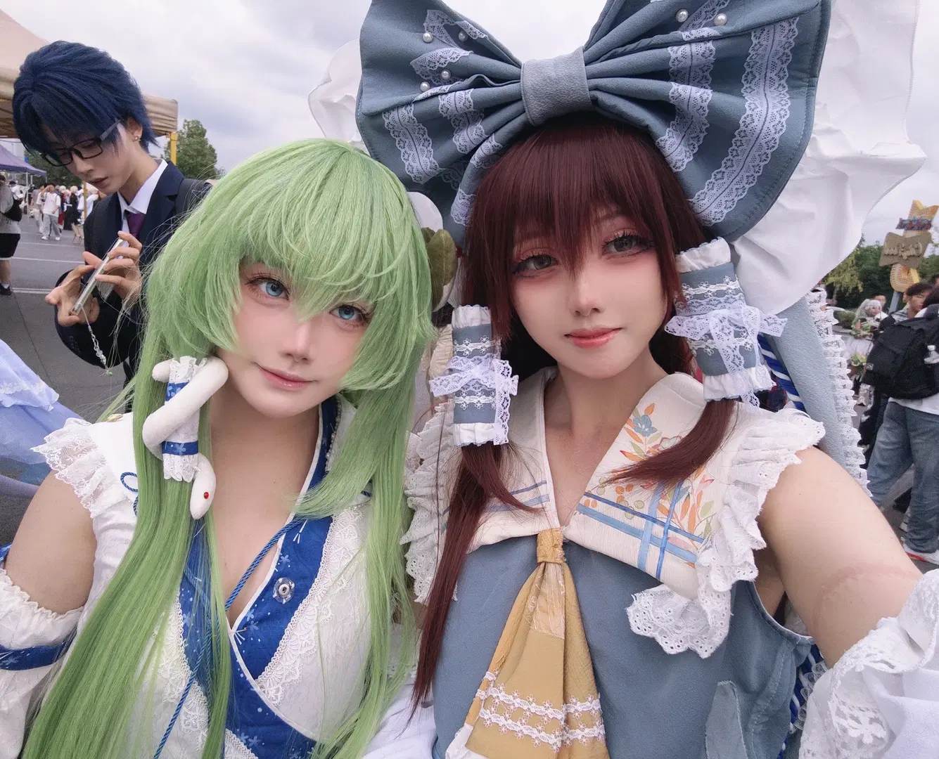 【東風谷早苗cos】東方Project世界線漫展，綠髮白絲元氣集郵 - 暮山紫薯 - 第2張