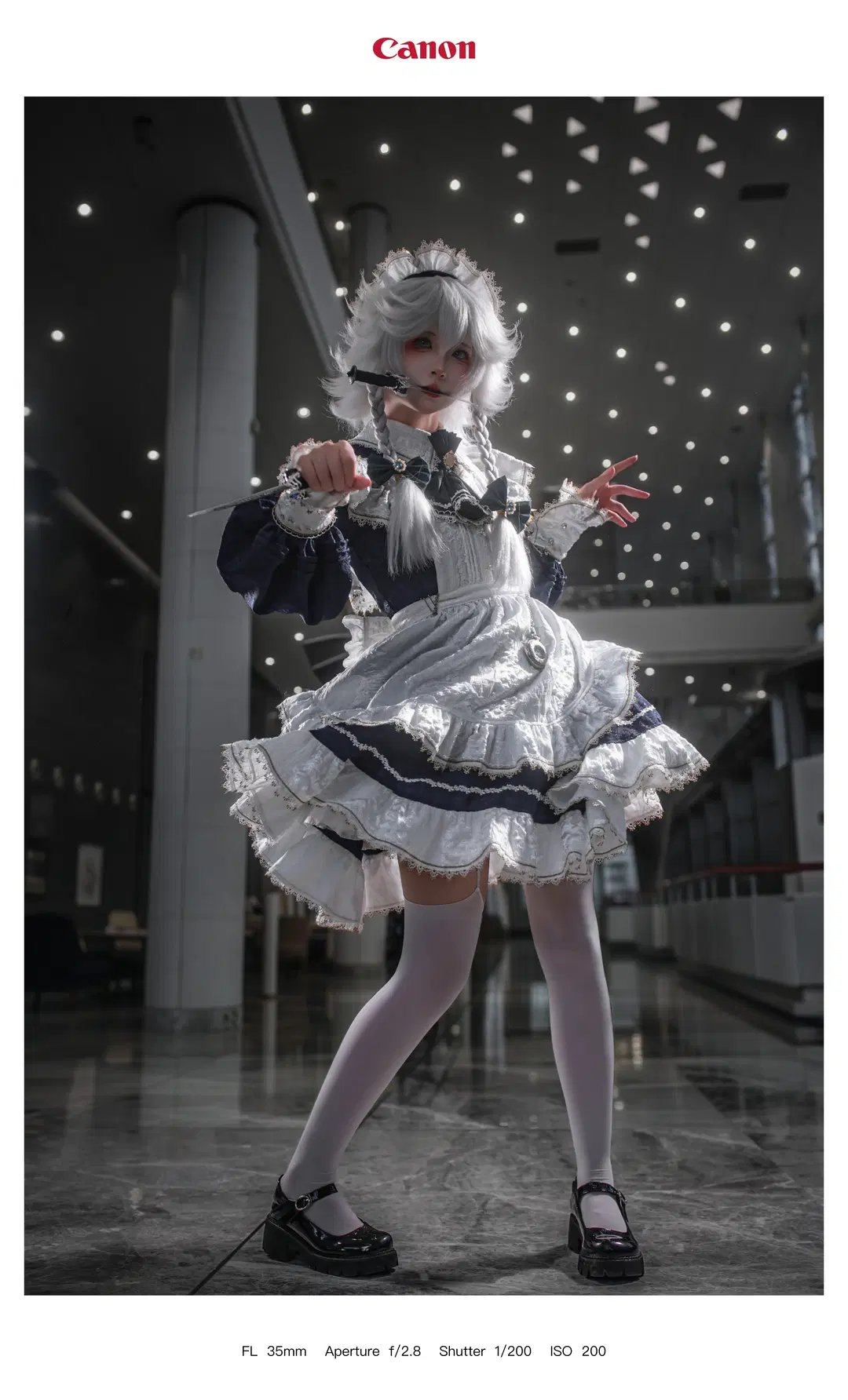 东方project, 女仆装, 白丝, 十六夜咲夜cos, 武汉CGF动漫游戏节