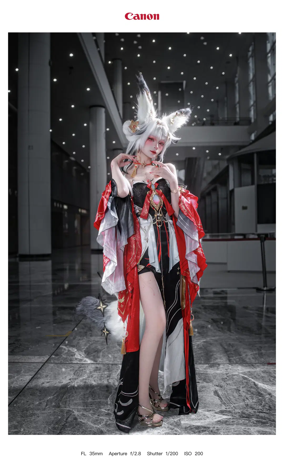 【心月狐cos】鸣潮心月狐的红黑国风视觉呈现 - yesp📷 - 第2张