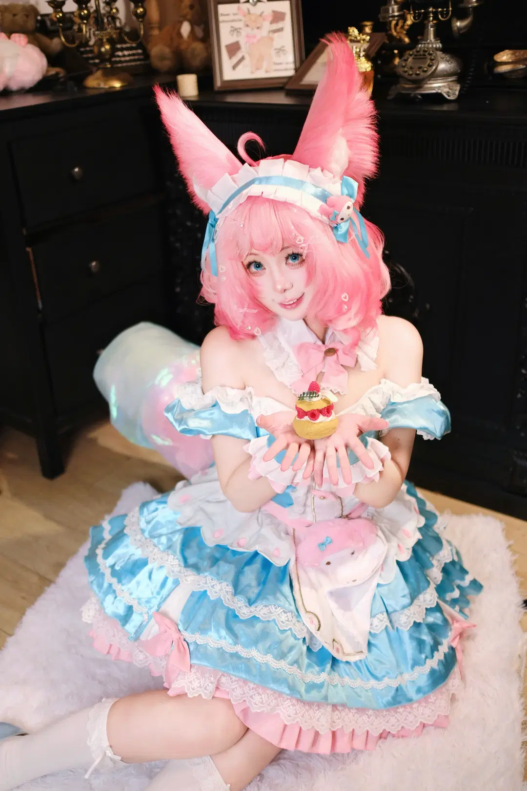 【美樂蒂妲己cos】王者榮耀粉色甜心降臨復古莊園 - 夏沐会不会打光 - 第11張