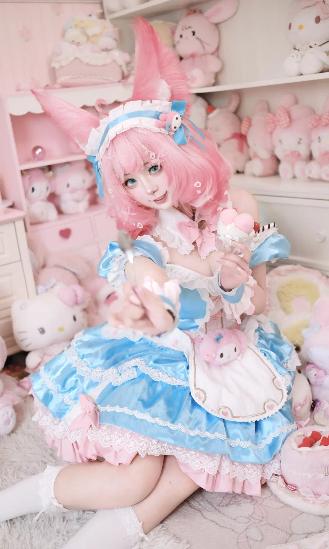 【妲己コスプレ】オナー・オブ・キングス マイメロディ妲己コラボ、甘さ全開 - 夏沐会不会打光 - 6枚目