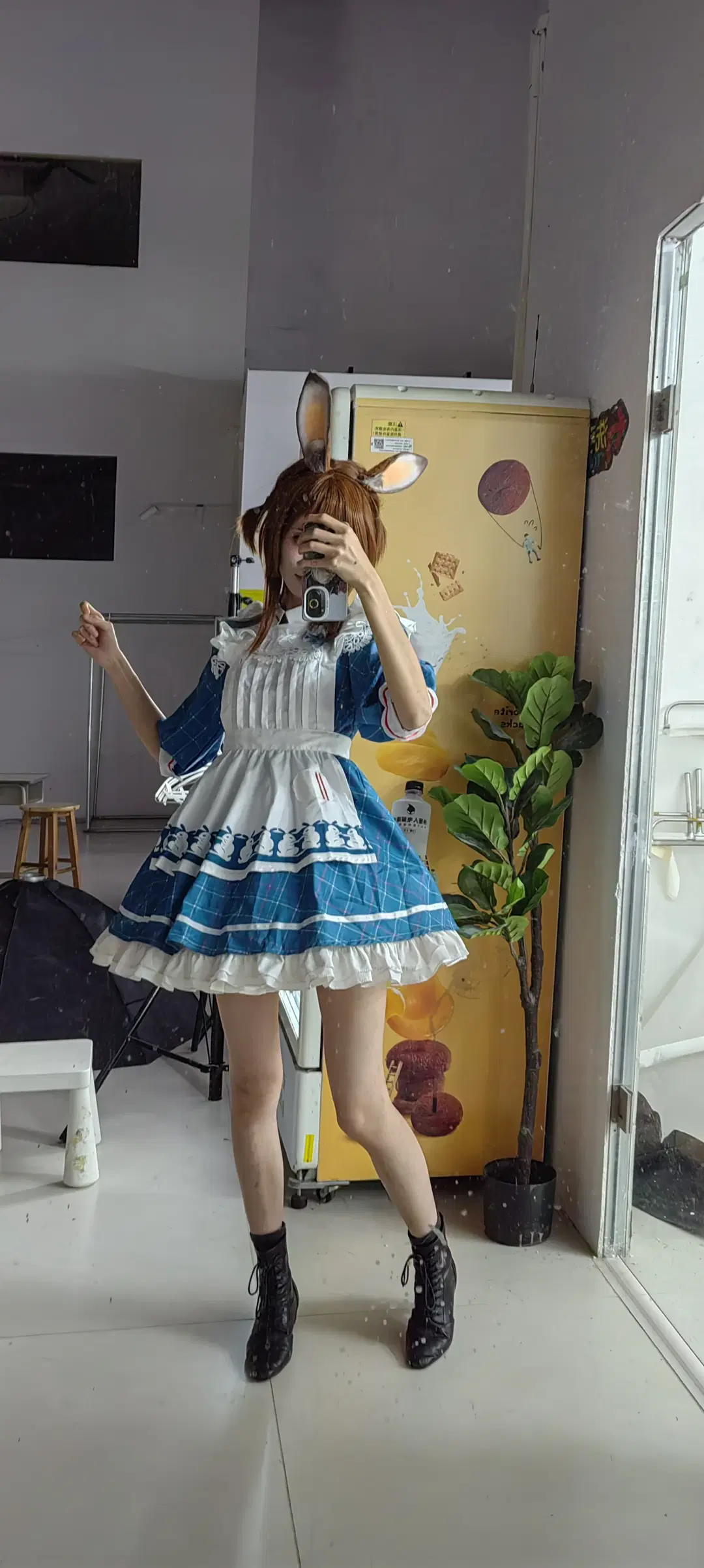 Amiya cosplay Arknights Bunny ears sailor outfit and plaid skirt Try-on haul by 云生0v0 - Image 3