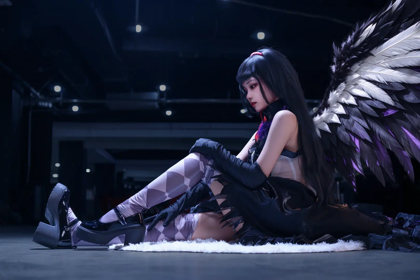 漫展返图, 魔法少女小圆, 暗调摄影, 晓美焰cos, 菱格丝袜