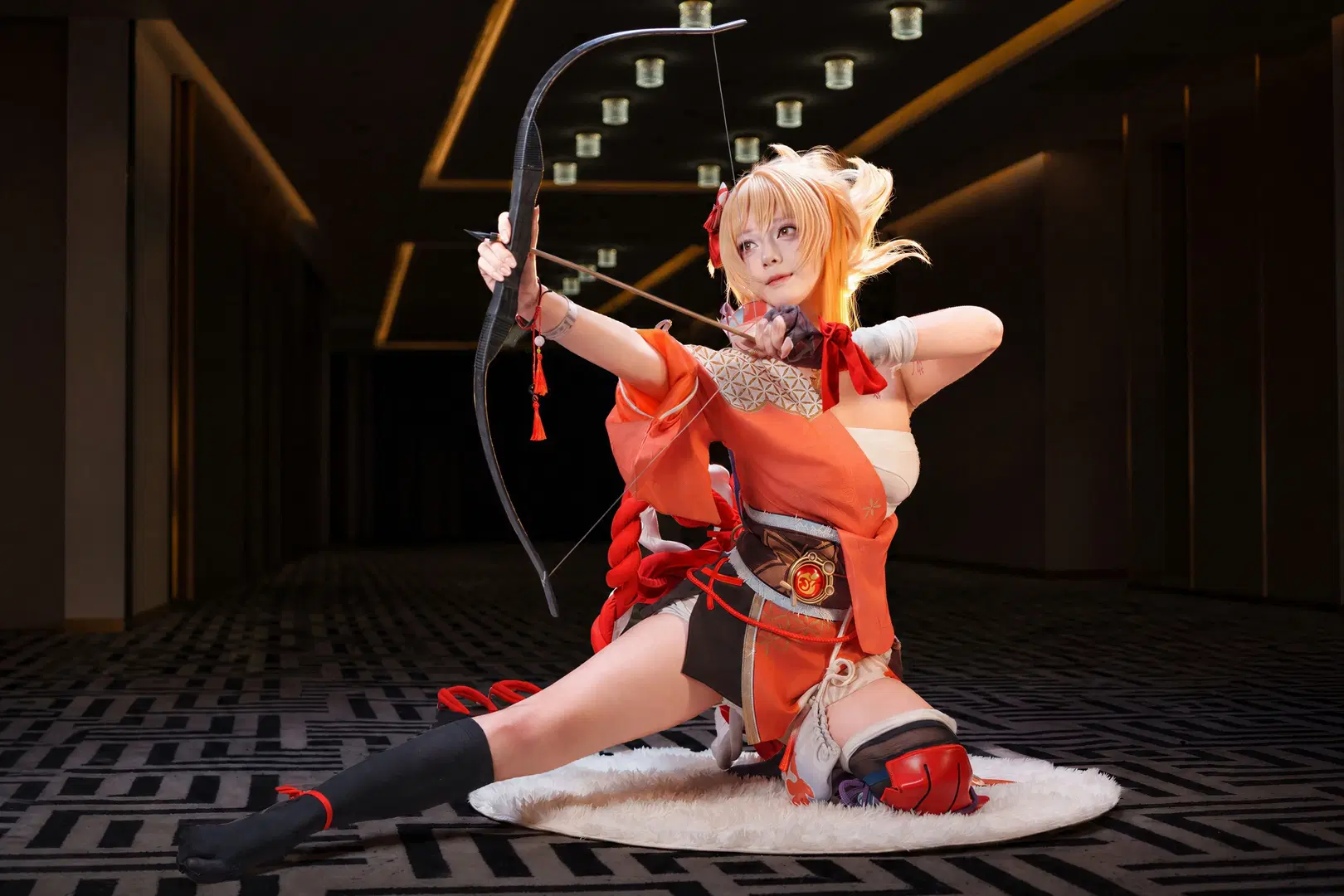 原神, イベント写真, 黒ストッキング, 宵宮コスプレ, アーチャーコスプレ