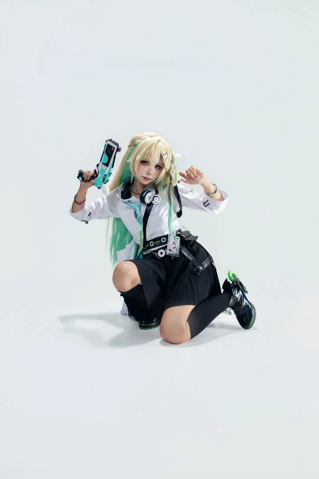 机能风, cosplay, 琳奈cos, 黑丝, 棚拍写真