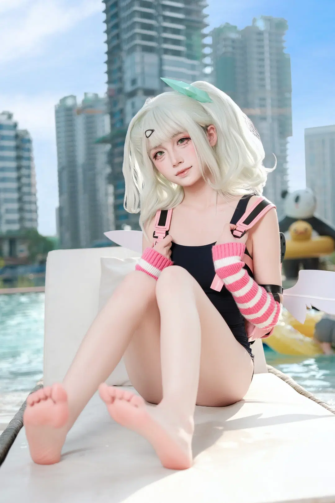 绝区零, 二次元摄影, 泳装cos, 千夏cos, 夏日泳池