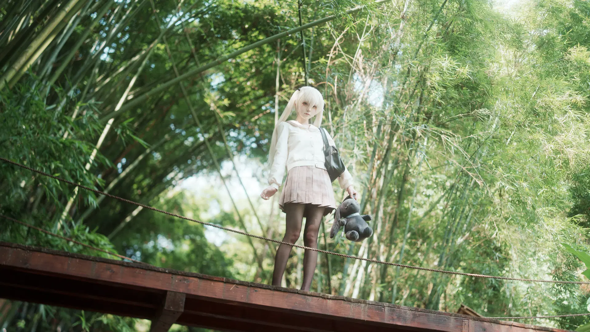 【春日野穹cos】竹林光影里的水手服穿搭记录 - 肉松 - 第2张