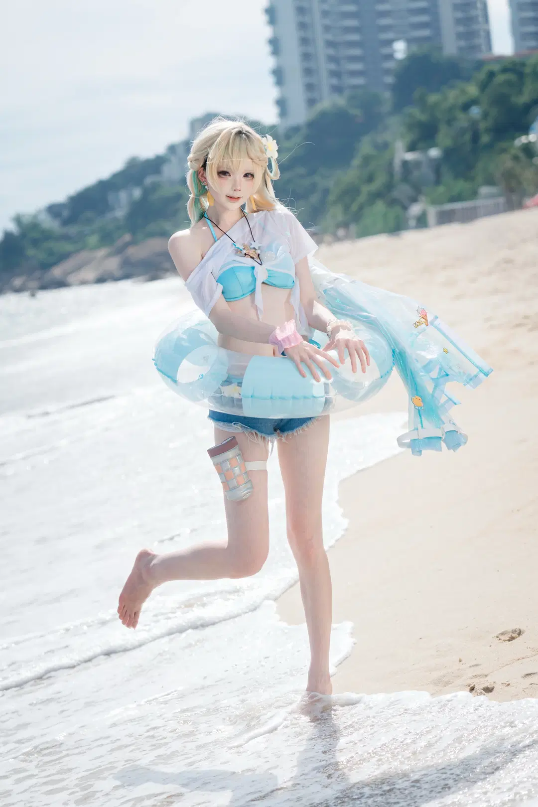 【リンネー先輩コスプレ】『鳴潮』ビーチで過ごす夏のカジュアルポートレート - 肉松 - 2枚目